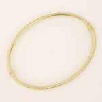 14K SOLID GOLD TEXTURED TUBE HINGED BANGLE BRACELET FOR WOMEN