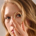 14K SOLID GOLD TEXTURED TUBE HINGED BANGLE BRACELET FOR WOMEN