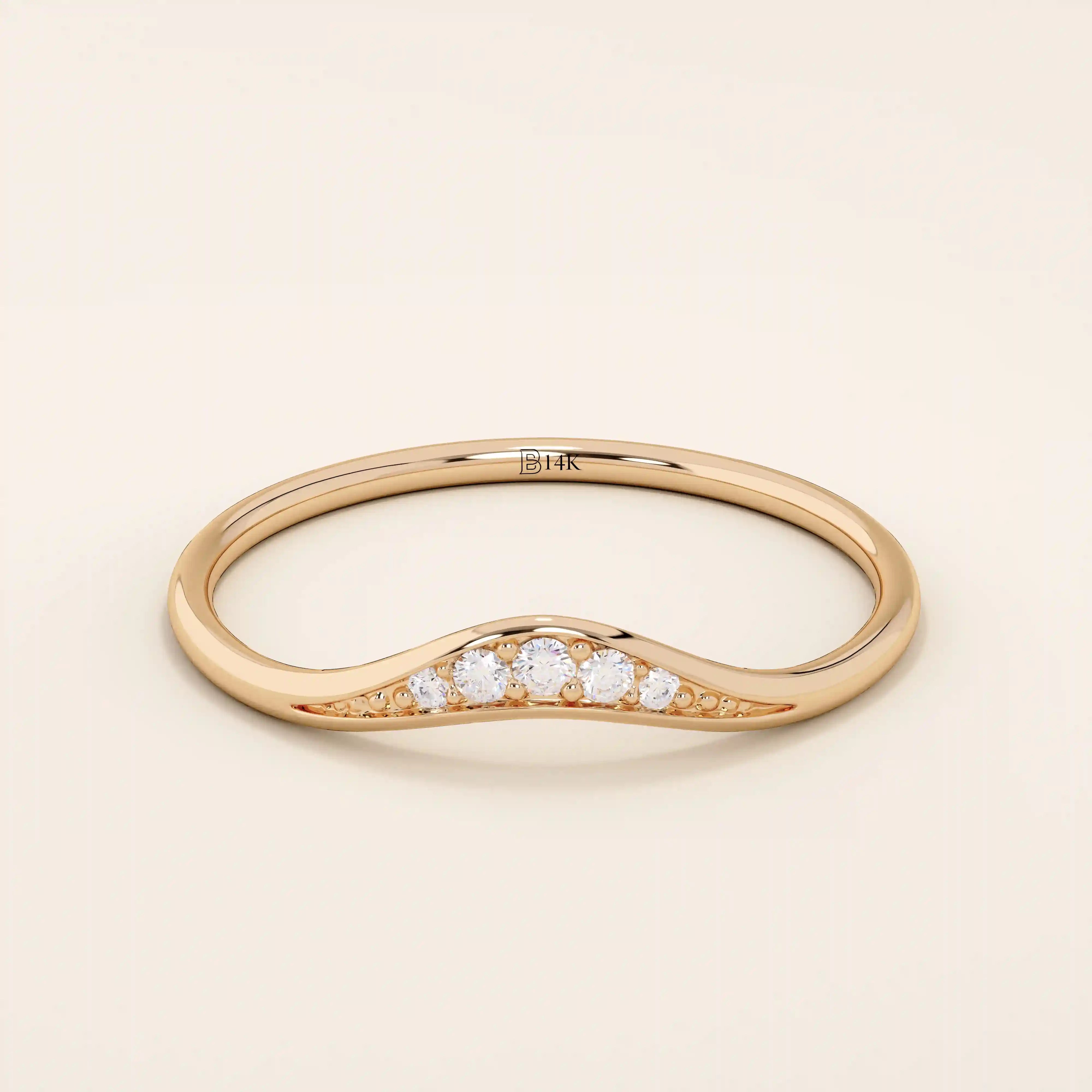 TINY CURVED RING ENHANCER IN 14K SOLID GOLD