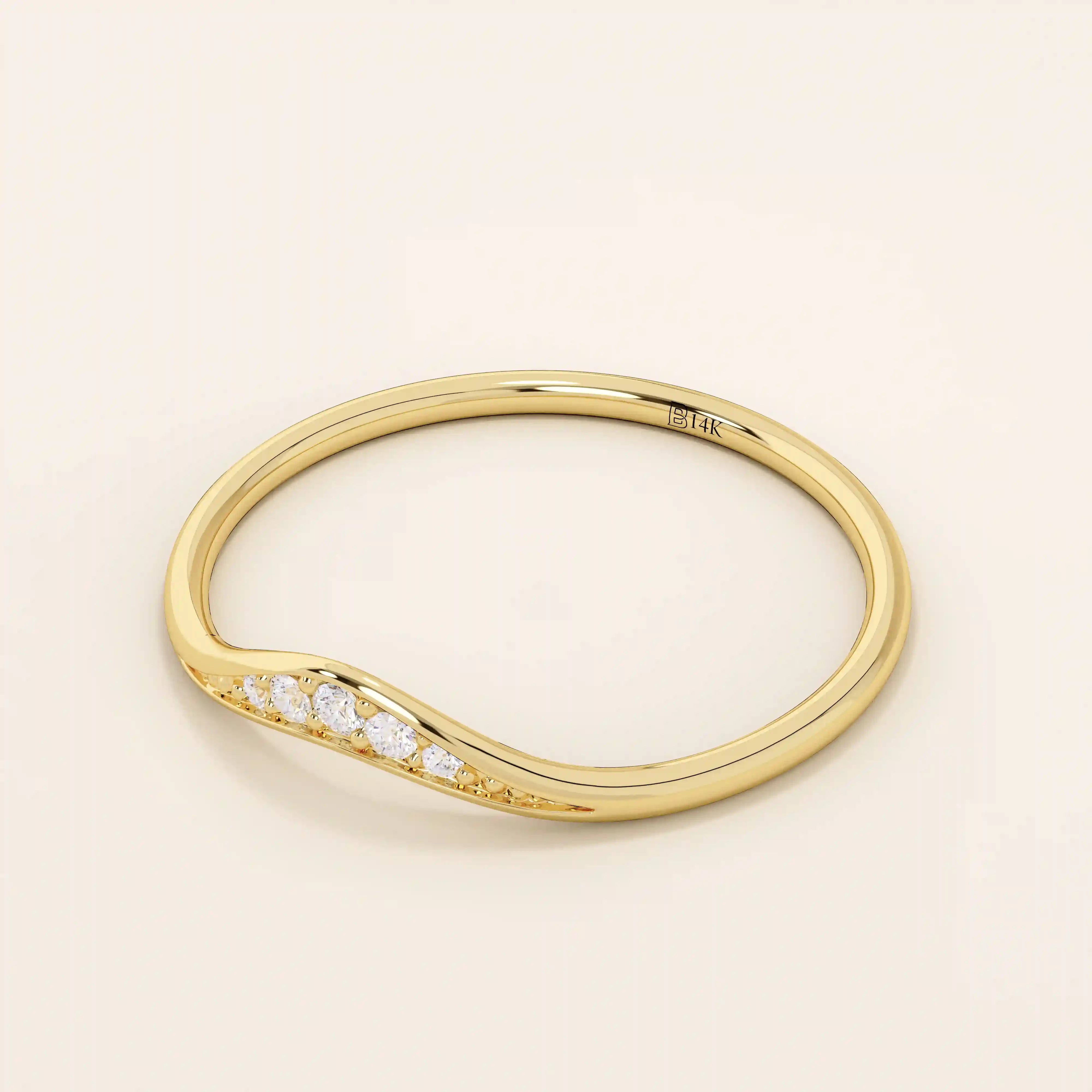 TINY CURVED RING ENHANCER IN 14K SOLID GOLD