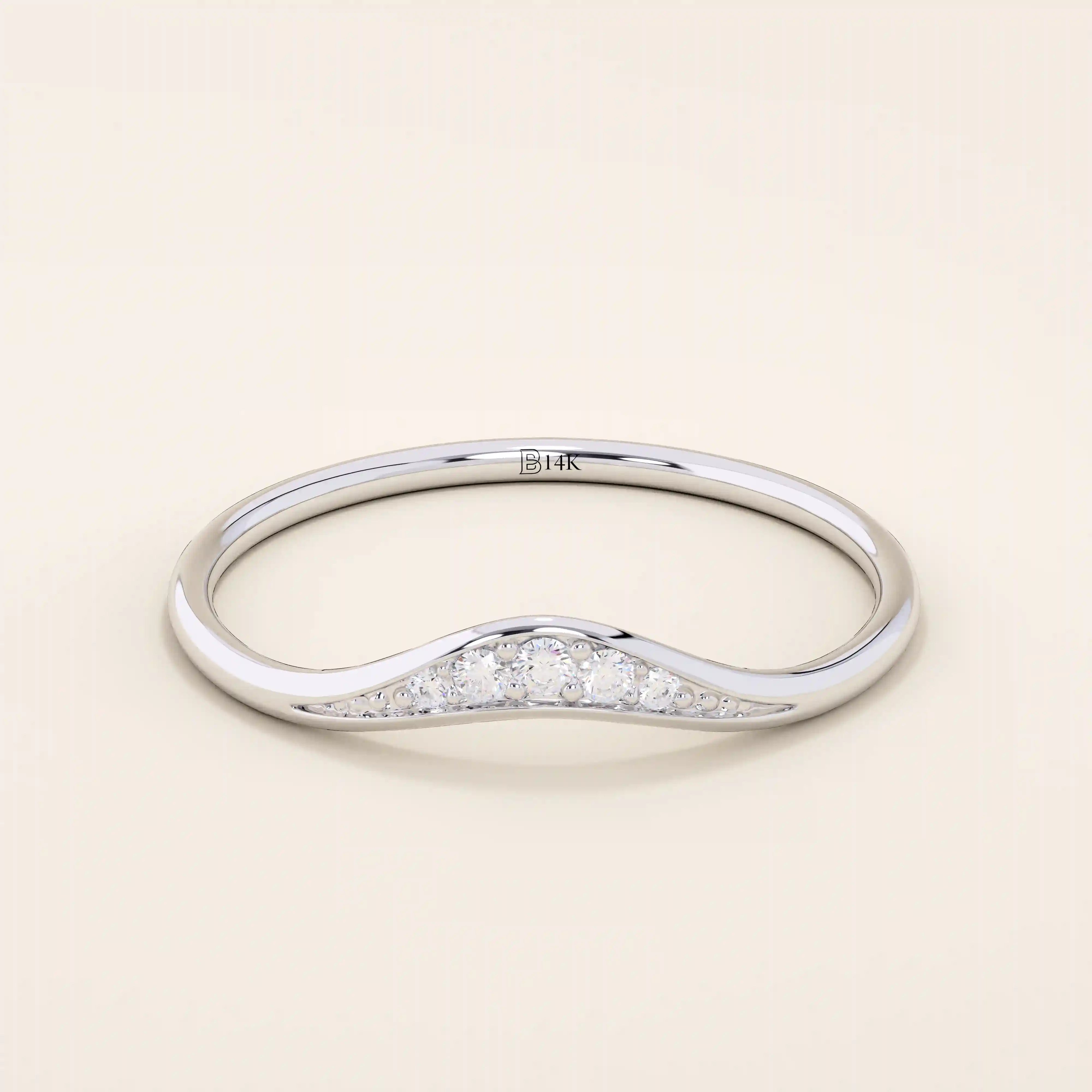 TINY CURVED RING ENHANCER IN 14K SOLID GOLD