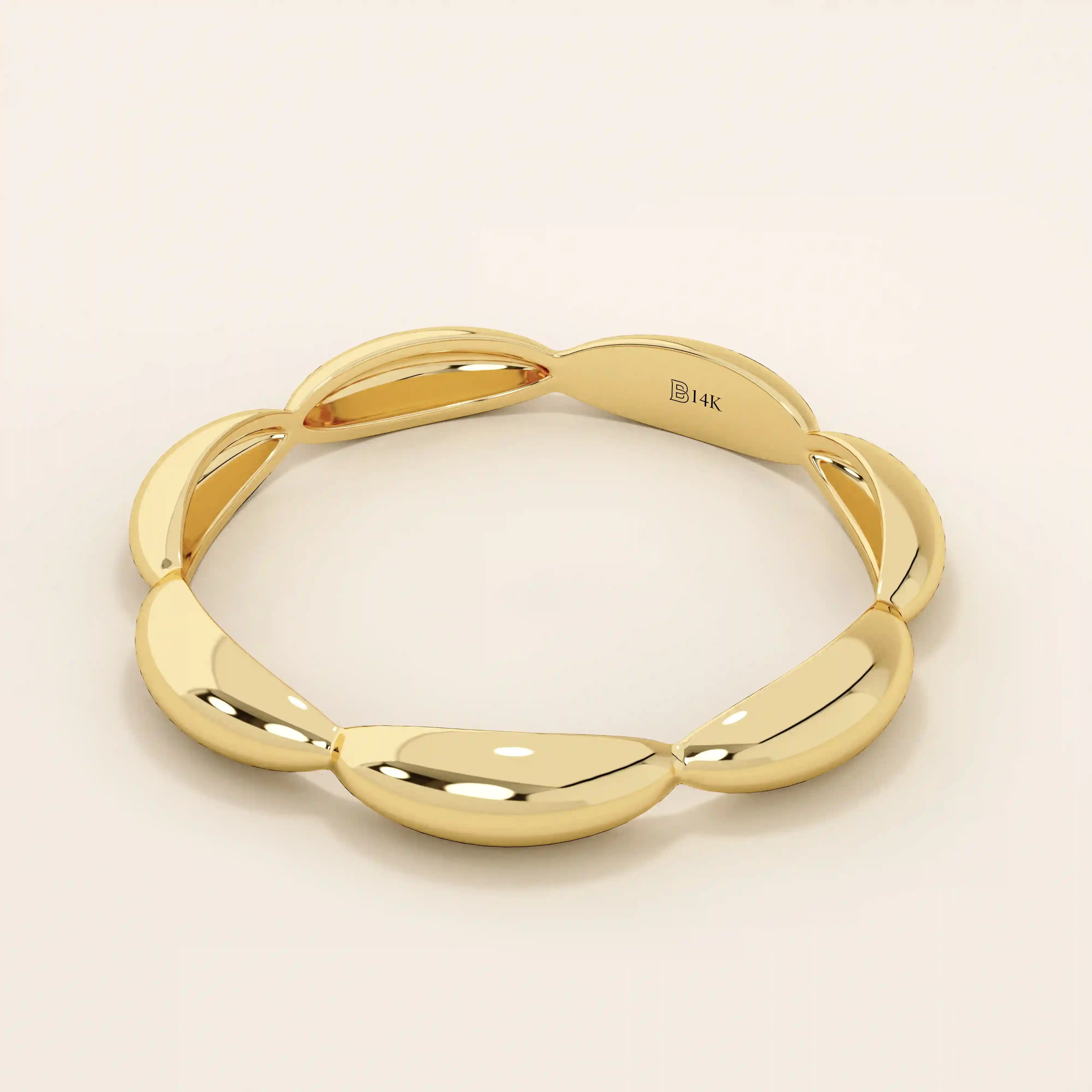 TINY DOMES STACKABLE WEDDING RING IN 14K SOLID YELLOW GOLD