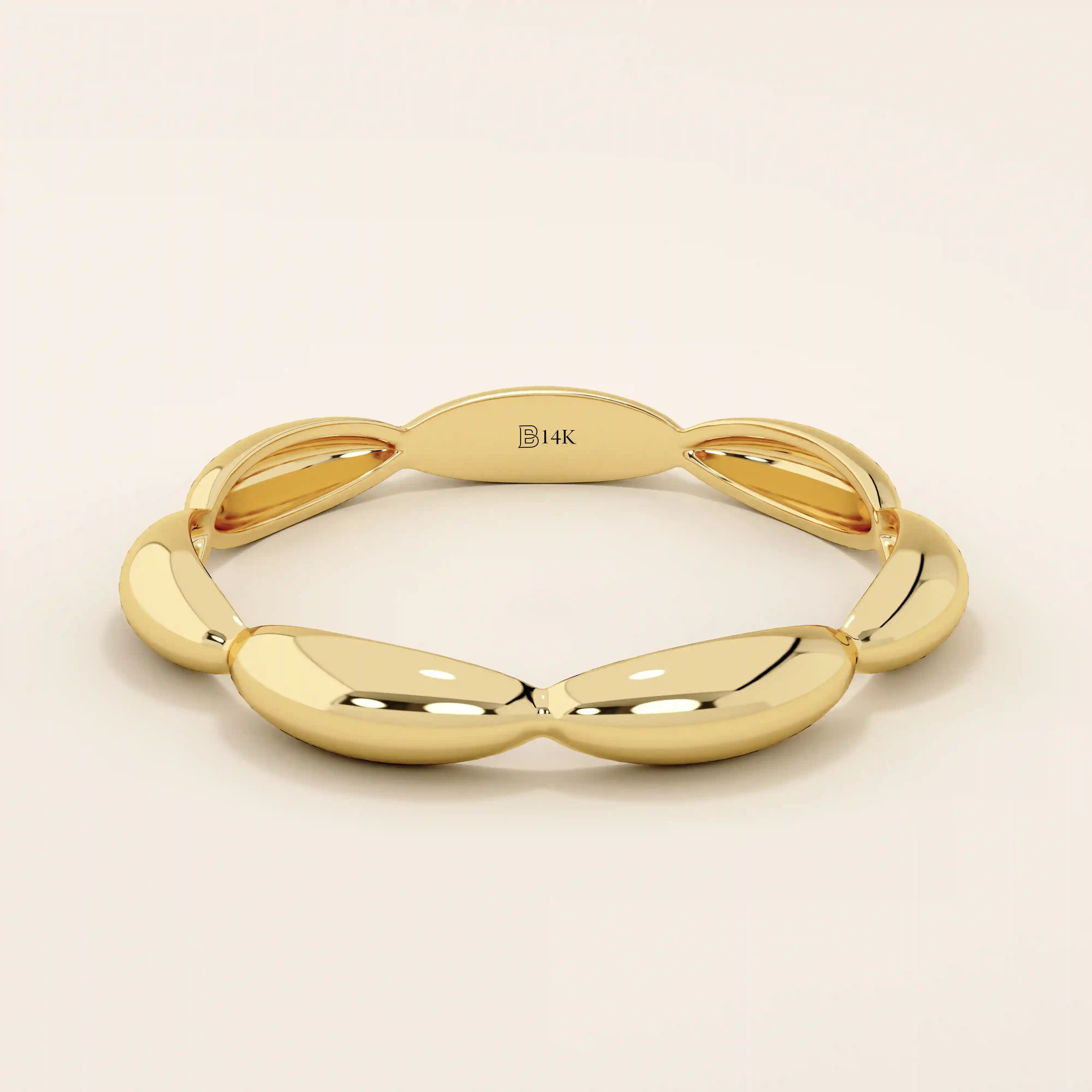 TINY DOMES STACKABLE WEDDING RING IN 14K SOLID YELLOW GOLD