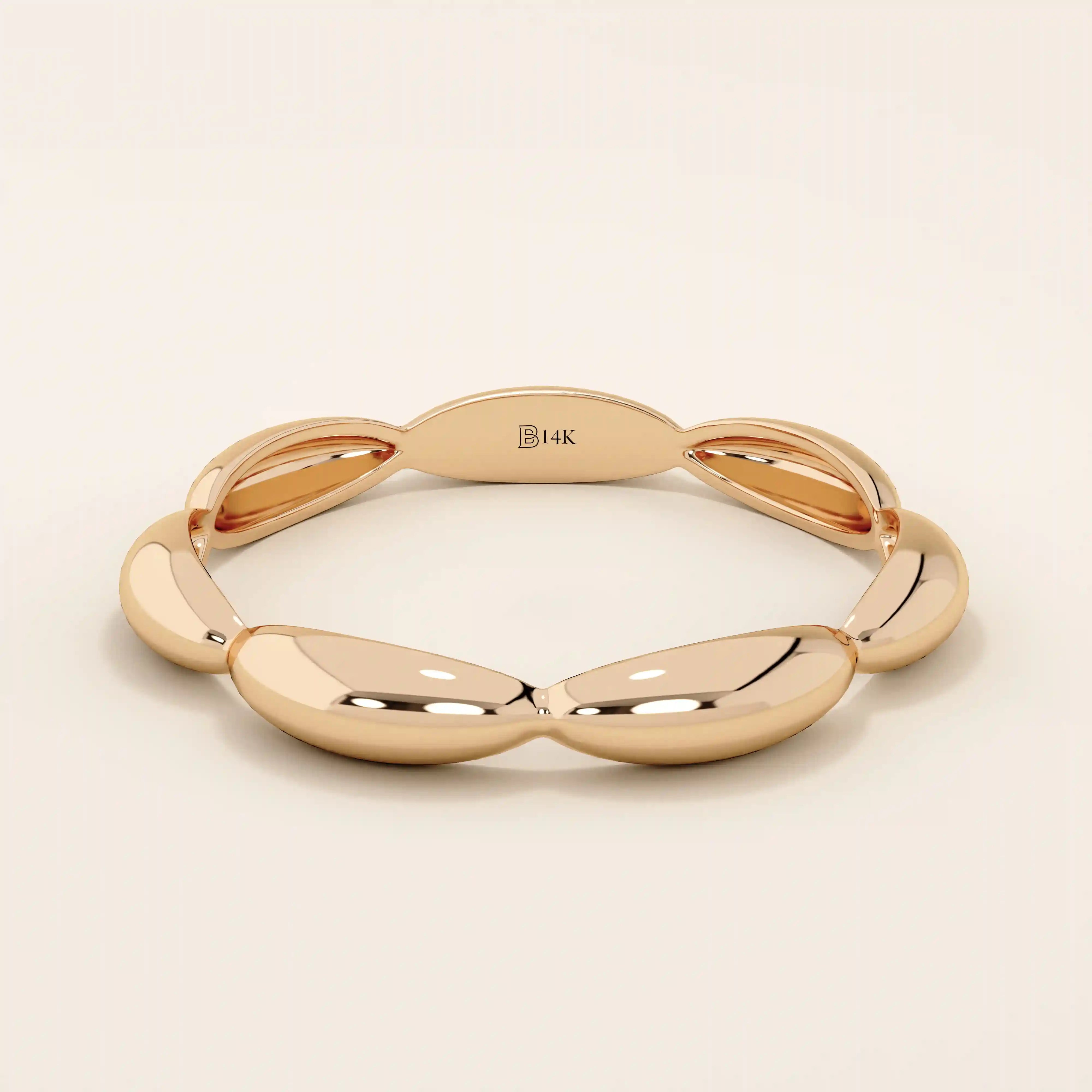 TINY DOMES STACKABLE WEDDING RING IN 14K SOLID YELLOW GOLD