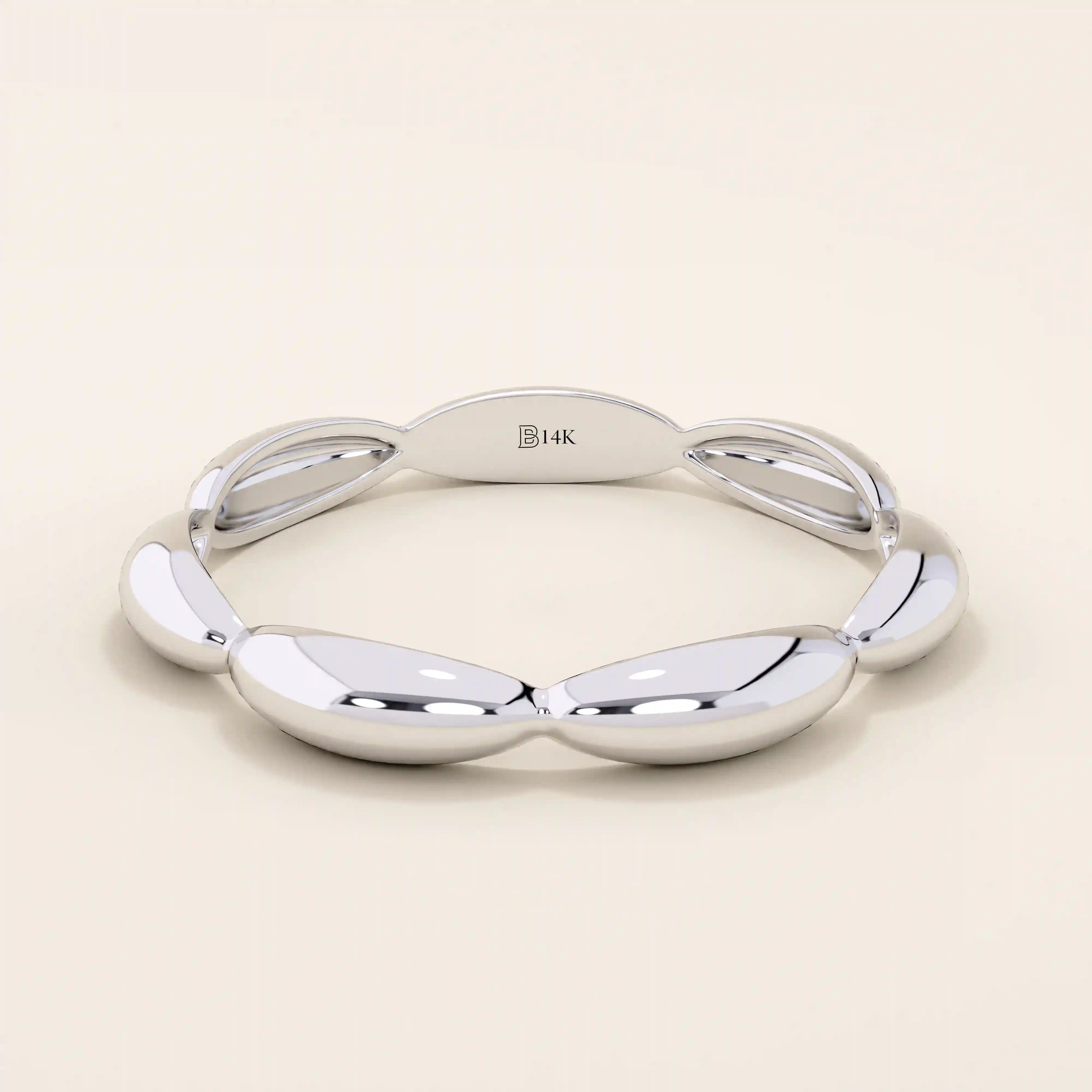 TINY DOMES STACKABLE WEDDING RING IN 14K SOLID YELLOW GOLD