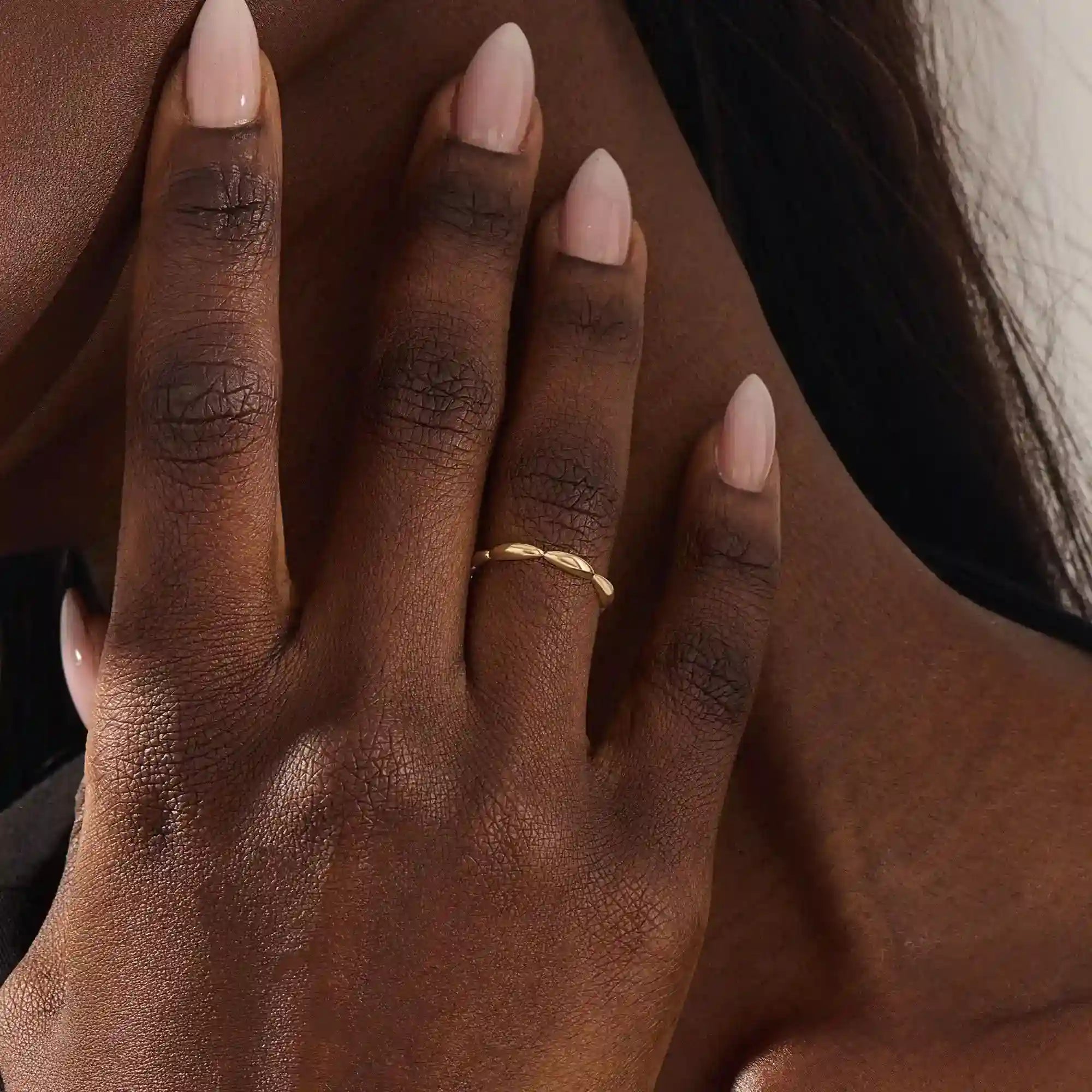 TINY DOMES STACKABLE WEDDING RING IN 14K SOLID YELLOW GOLD