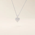 14K SOLID GOLD TEXTURED 3D HEART PENDANT NECKLACE FOR WOMEN