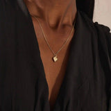 14K SOLID GOLD TEXTURED 3D HEART PENDANT NECKLACE FOR WOMEN