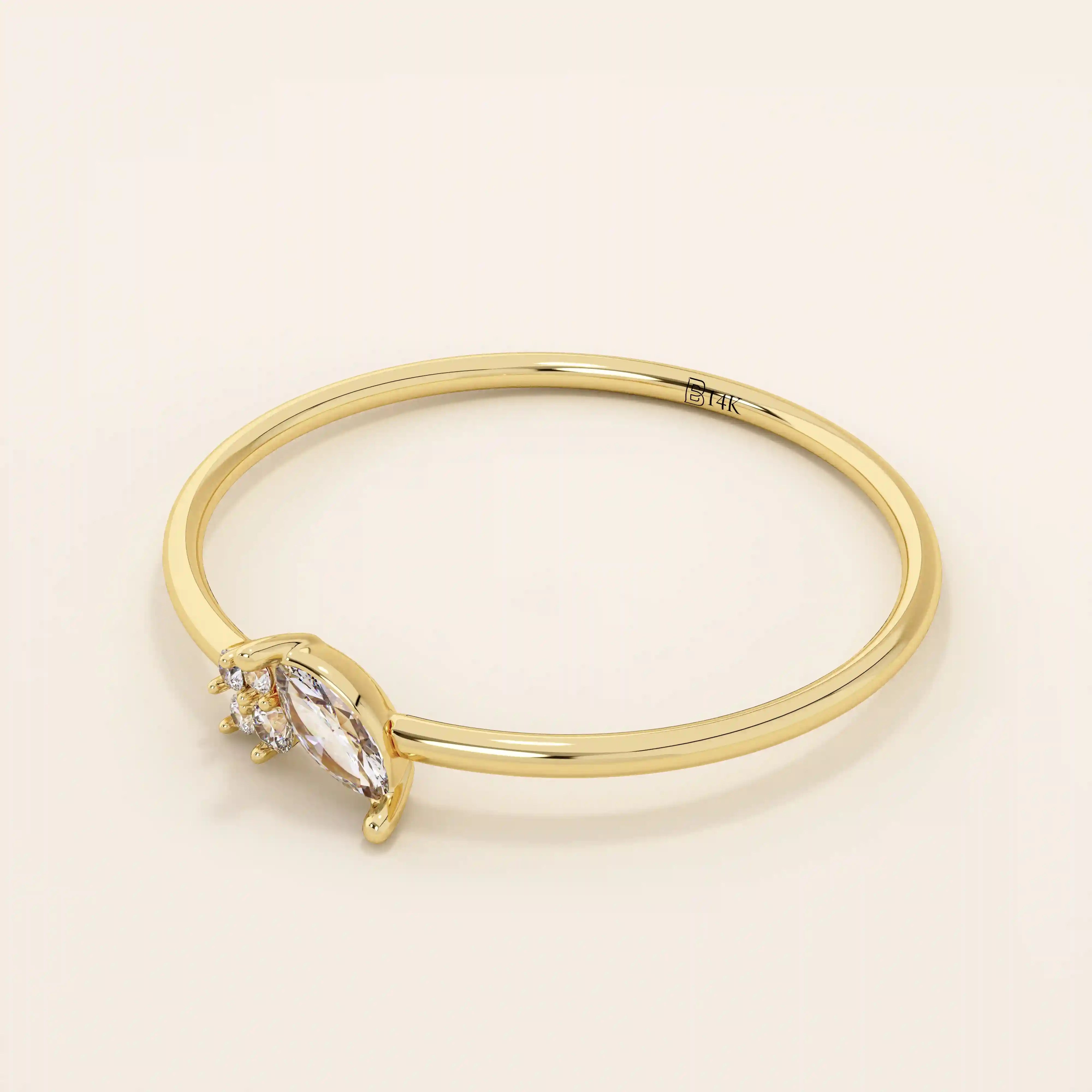 TINY ROUND CUT MOISSANITE SOLITAIRE ENGAGEMENT RING IN 14K SOLID GOLD