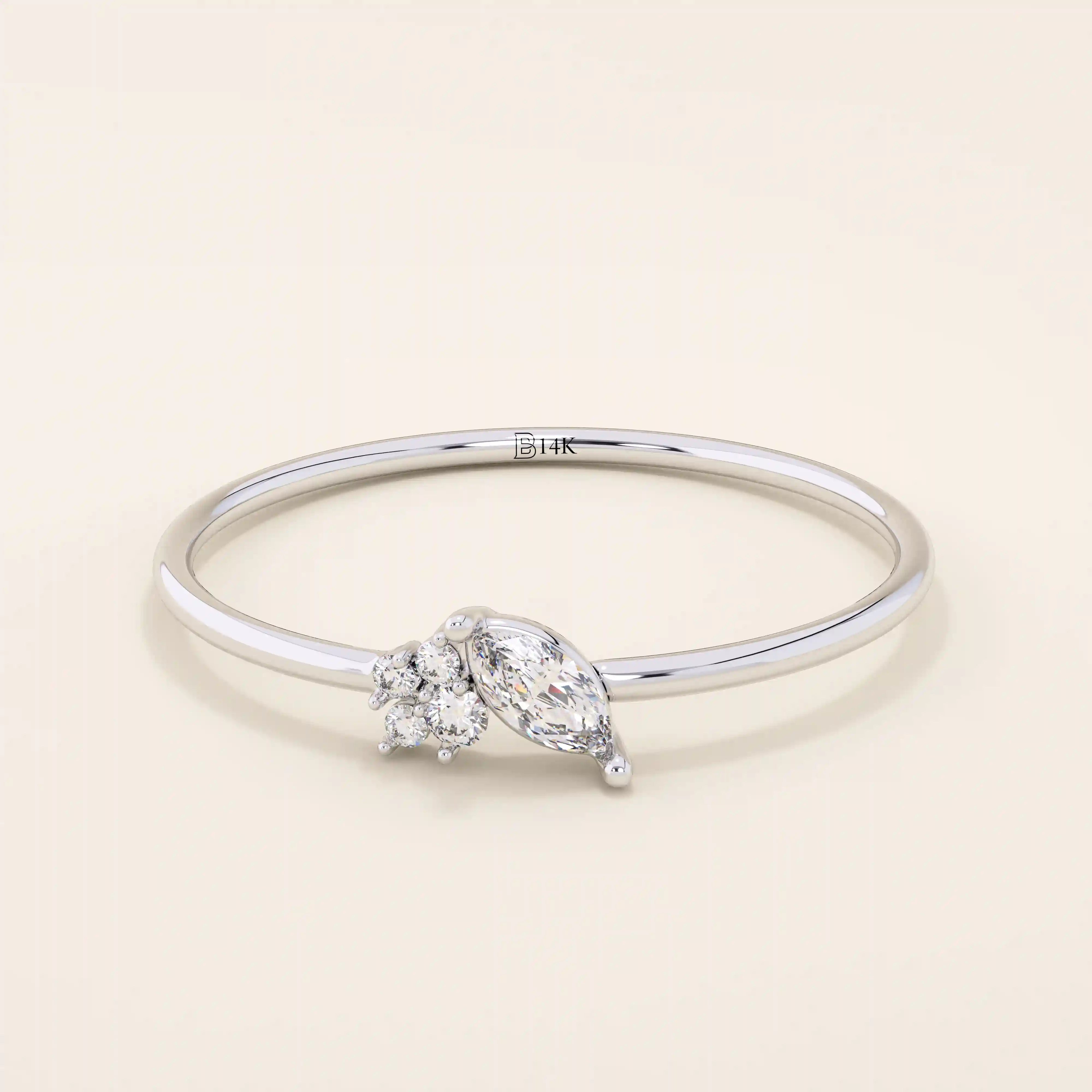 TINY ROUND CUT MOISSANITE SOLITAIRE ENGAGEMENT RING IN 14K SOLID GOLD