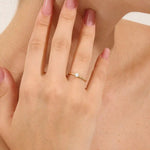 TINY ROUND CUT MOISSANITE SOLITAIRE ENGAGEMENT RING IN 14K SOLID GOLD