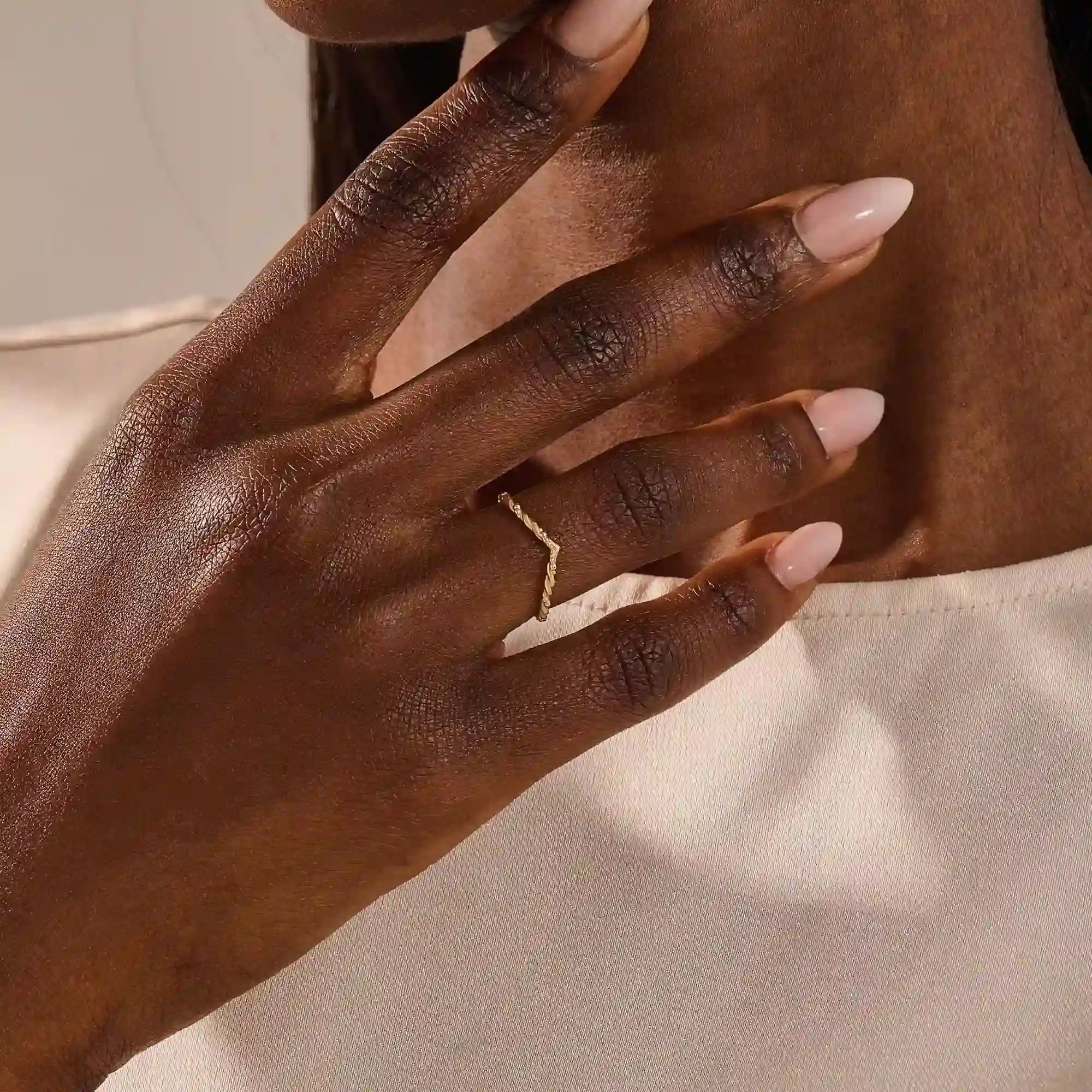 14k solid gold twisted band slim curve chevron stacking ring for engagement rings