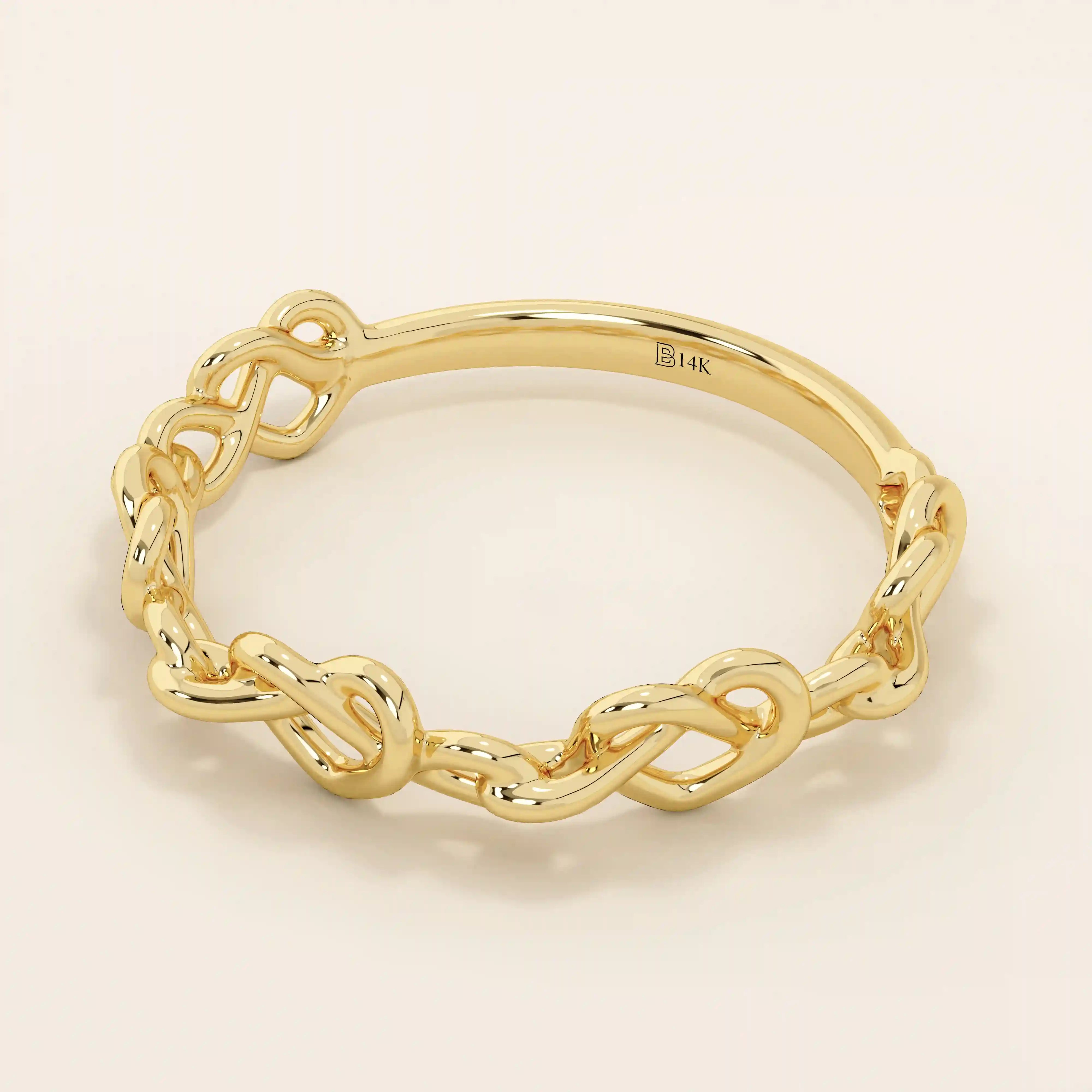 TWISTED WIRE HEART STACKING RING IN GOLD