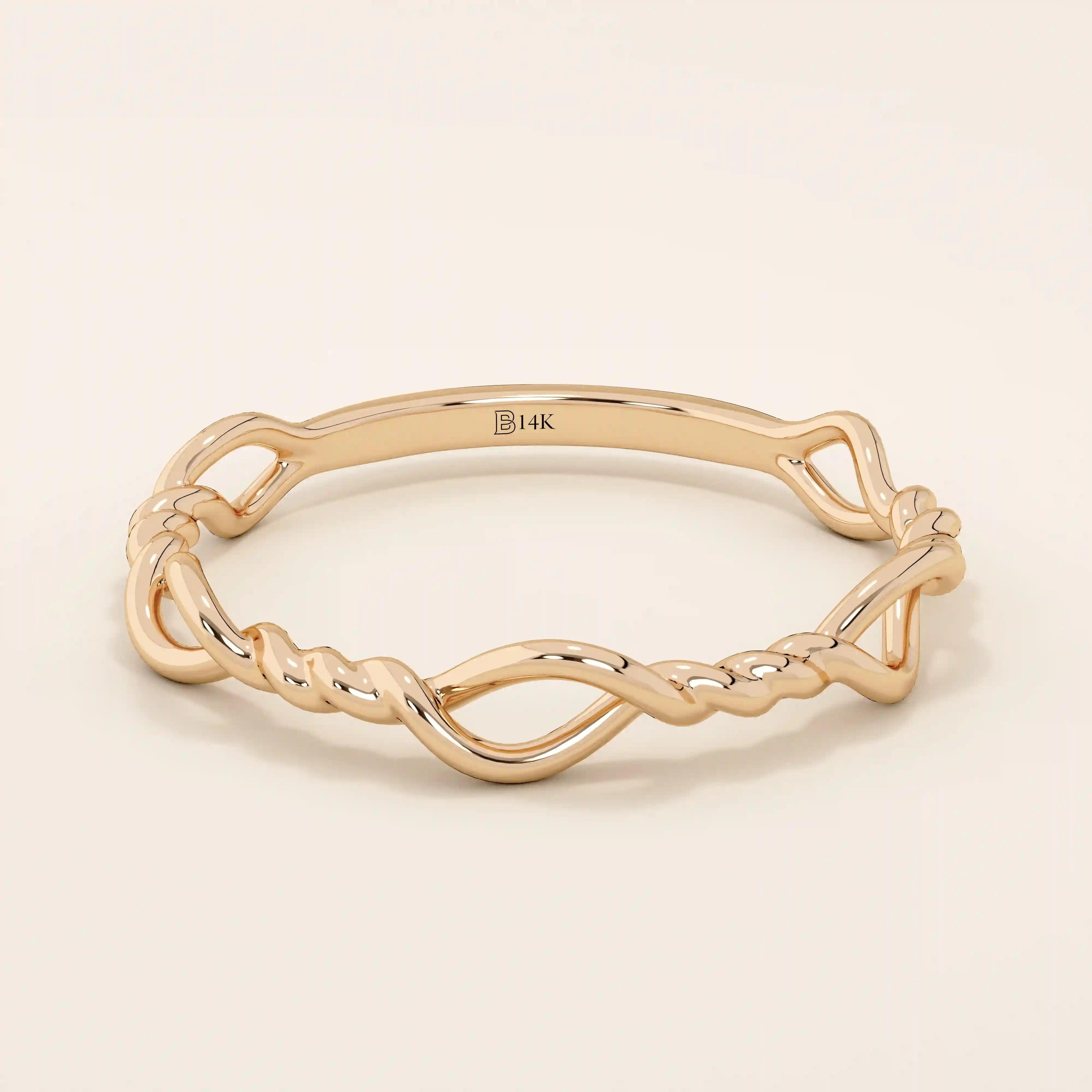 TWISTED WIRE STACKING RING IN 14K SOLID GOLD