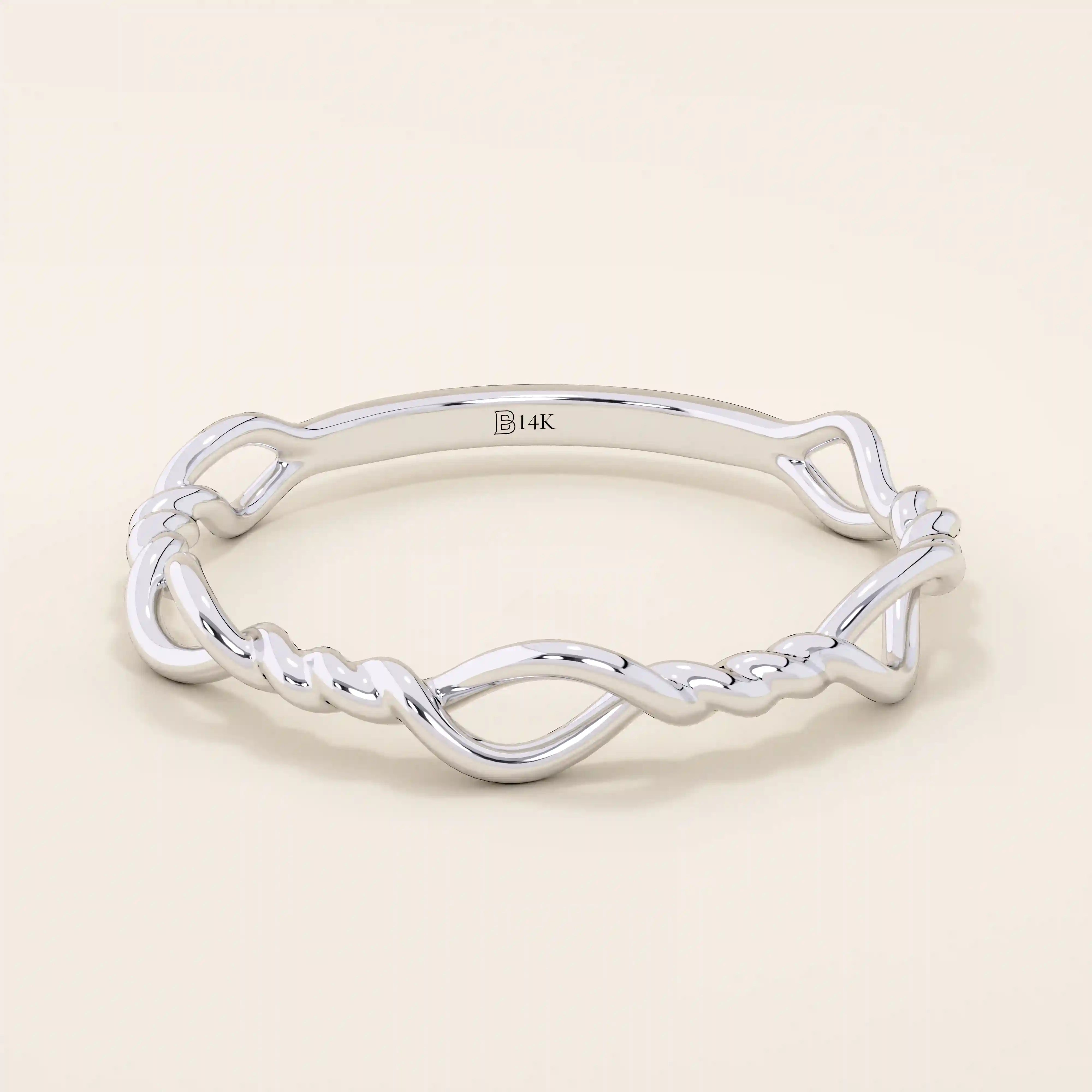 TWISTED WIRE STACKING RING IN 14K SOLID GOLD