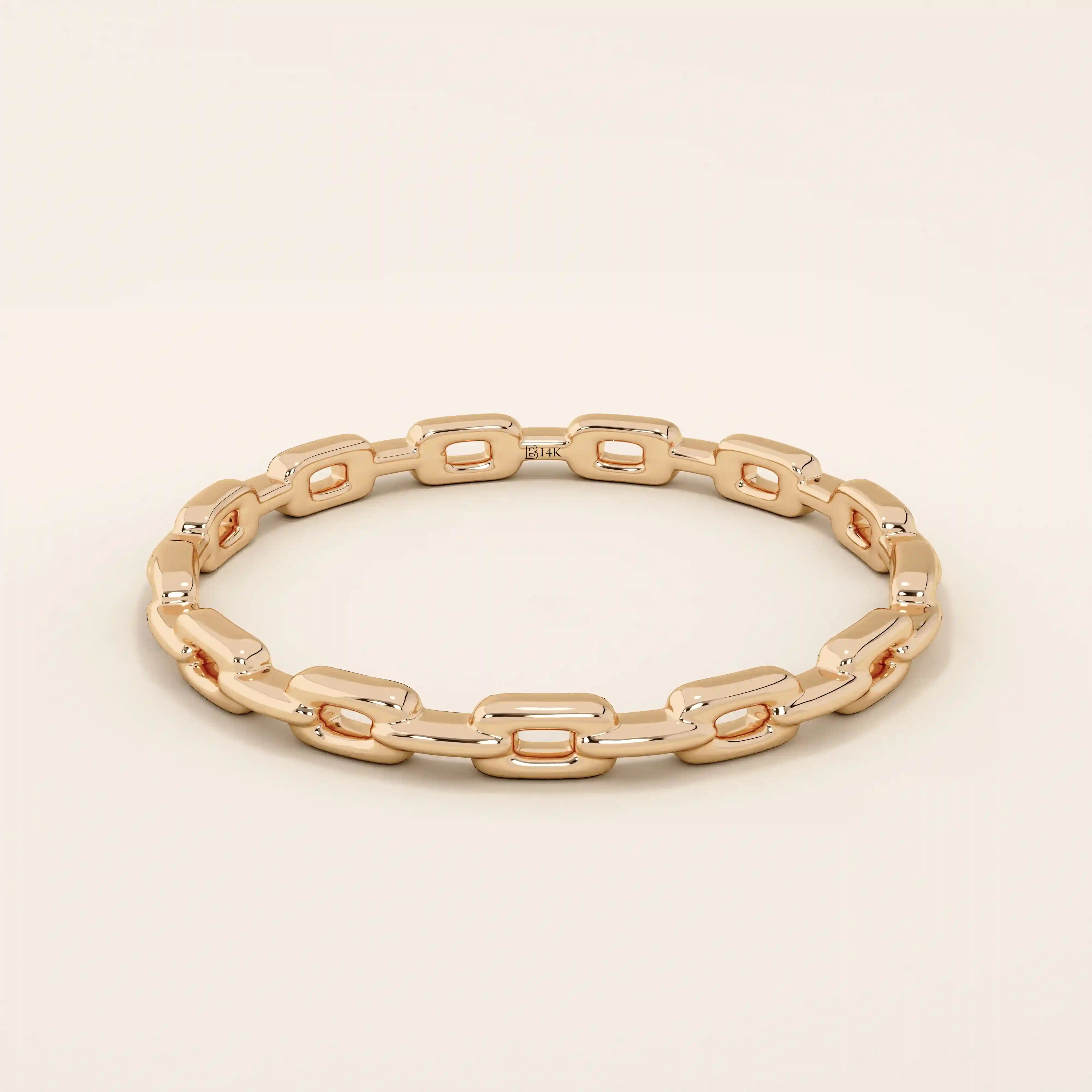14k solid gold ultra thin stacking chain ring for women