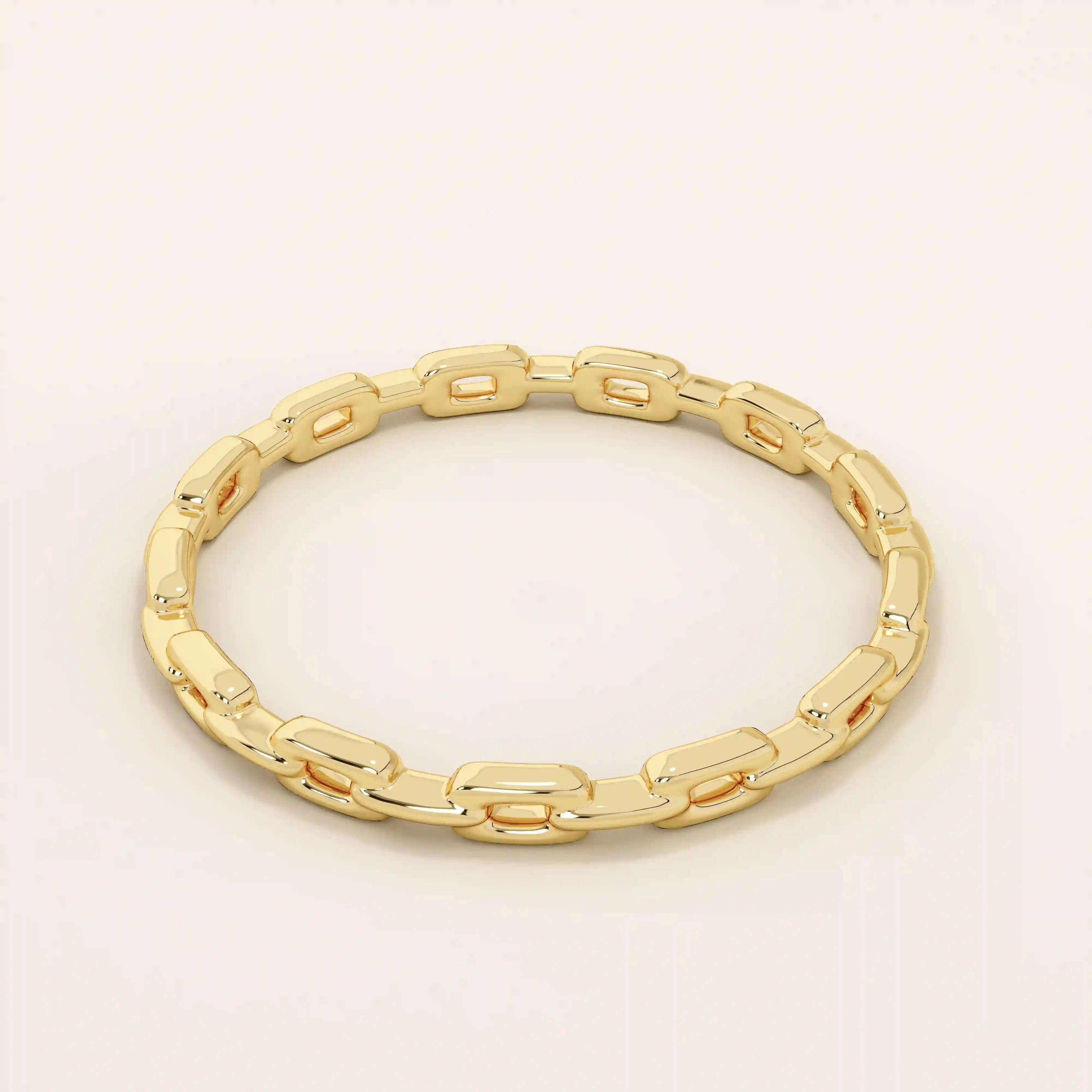 14k solid gold ultra thin stacking chain ring for women