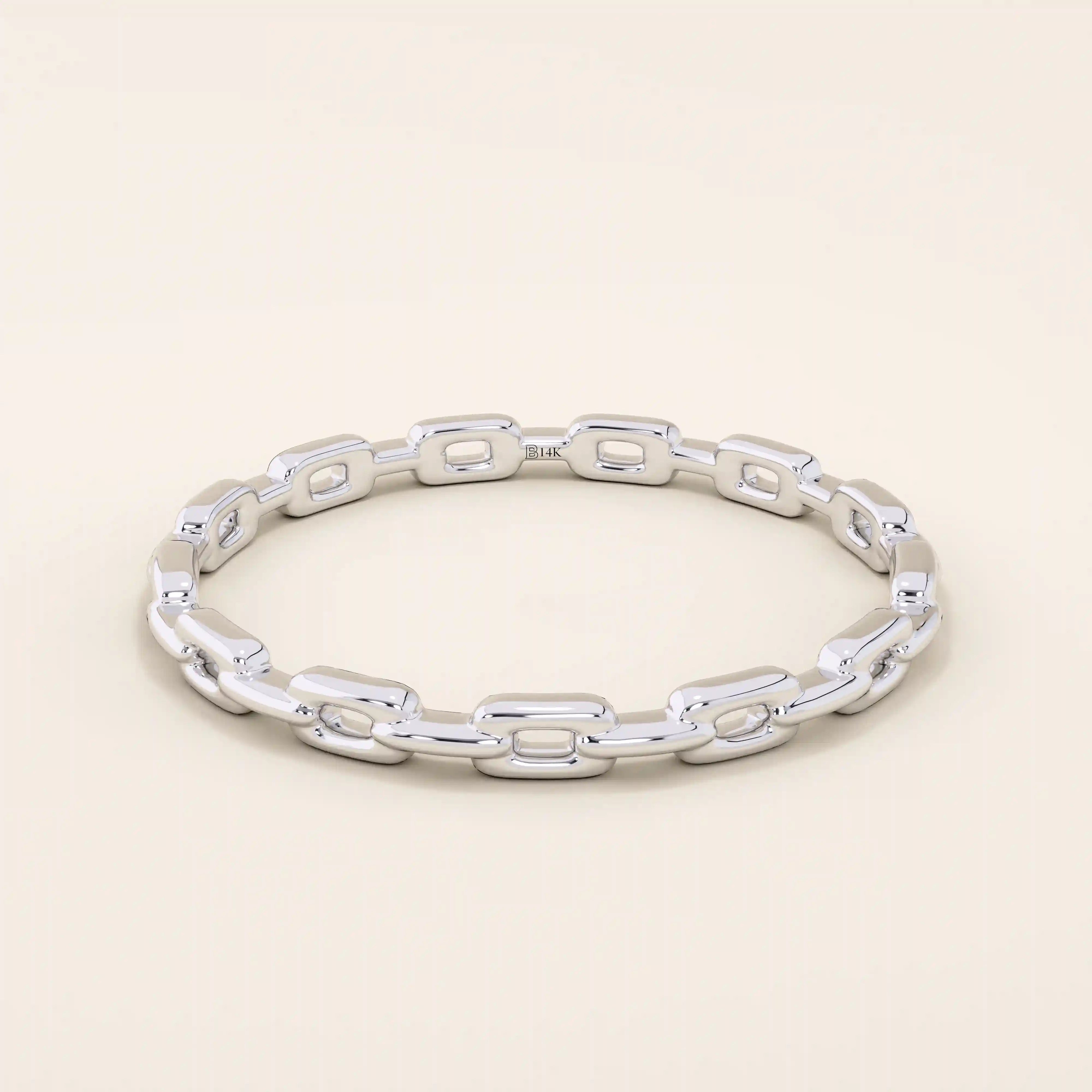 14k solid gold ultra thin stacking chain ring for women
