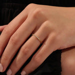 PAVE CZ ULTRA THIN STACKING WEDDING RING IN 14K SOLID GOLD