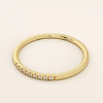 PAVE CZ ULTRA THIN STACKING WEDDING RING IN 14K SOLID GOLD
