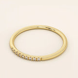 PAVE CZ ULTRA THIN STACKING WEDDING RING IN 14K SOLID GOLD
