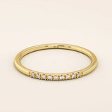 PAVE CZ ULTRA THIN STACKING WEDDING RING IN 14K SOLID GOLD