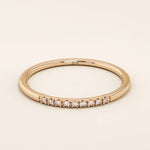 PAVE CZ ULTRA THIN STACKING WEDDING RING IN 14K SOLID GOLD