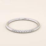 PAVE CZ ULTRA THIN STACKING WEDDING RING IN 14K SOLID GOLD
