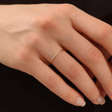 PAVE CZ ULTRA THIN STACKING WEDDING RING IN 14K SOLID GOLD