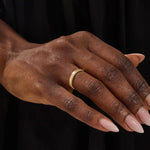 intricately designed unique half-eternity beaded plain band in solid gold for ladies