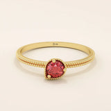 vintage milgrain design lab grown red garnet solitaire engagement ring in 14k solid gold for women