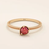 vintage milgrain design lab grown red garnet solitaire engagement ring in 14k solid gold for women