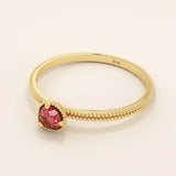 vintage milgrain design lab grown red garnet solitaire engagement ring in 14k solid gold for women