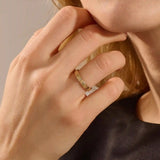 14k solid gold unisex design wavy pattern alliance wedding band paved with tiny moissanite stones