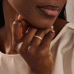 14k solid gold unisex design wavy pattern alliance wedding band paved with tiny moissanite stones