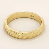14k solid gold unisex design wavy pattern alliance wedding band set