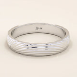 14k solid gold unisex design wavy pattern alliance wedding band set