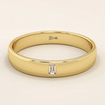 14K SOLID GOLD CHANNEL SET solo moissanite BAGUETTE ALLIANCE WEDDING BAND FOR WOMEN