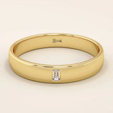 14K SOLID GOLD CHANNEL SET solo moissanite BAGUETTE ALLIANCE WEDDING BAND FOR WOMEN