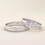 14K SOLID GOLD CHANNEL SET solo moissanite BAGUETTE ALLIANCE WEDDING BAND FOR WOMEN