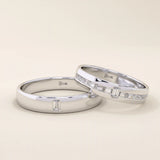 14K SOLID GOLD CHANNEL SET solo moissanite BAGUETTE ALLIANCE WEDDING BAND FOR WOMEN