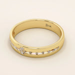 14K SOLID GOLD CHANNEL SET HALF ETERNITY BAGUETTE ALLIANCE WEDDING BAND FOR WOMEN