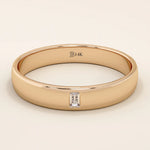 14K SOLID GOLD CHANNEL SET solo moissanite BAGUETTE ALLIANCE WEDDING BAND FOR WOMEN