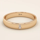 14K SOLID GOLD CHANNEL SET solo moissanite BAGUETTE ALLIANCE WEDDING BAND FOR WOMEN