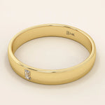 14K SOLID GOLD CHANNEL SET solo moissanite BAGUETTE ALLIANCE WEDDING BAND FOR WOMEN