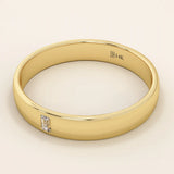 14K SOLID GOLD CHANNEL SET solo moissanite BAGUETTE ALLIANCE WEDDING BAND FOR WOMEN