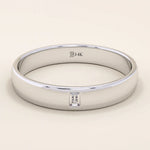 14K SOLID GOLD CHANNEL SET solo moissanite BAGUETTE ALLIANCE WEDDING BAND FOR WOMEN