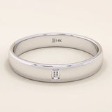 14K SOLID GOLD CHANNEL SET solo moissanite BAGUETTE ALLIANCE WEDDING BAND FOR WOMEN