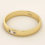 14K SOLID GOLD TINY CLUSTER MOISSANITE WEDDING ALLIANCE BAND FOR WOMEN AND MEN