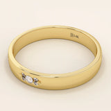 14K SOLID GOLD TINY CLUSTER MOISSANITE WEDDING ALLIANCE BAND FOR WOMEN AND MEN